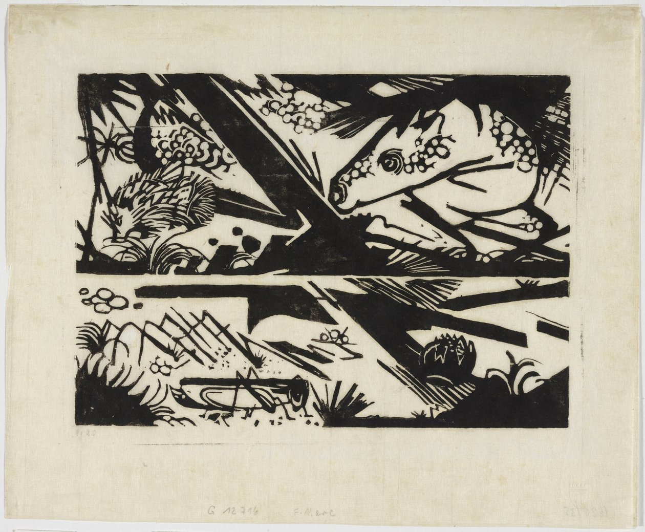 ló és sündisznó alkotó: Franz Marc