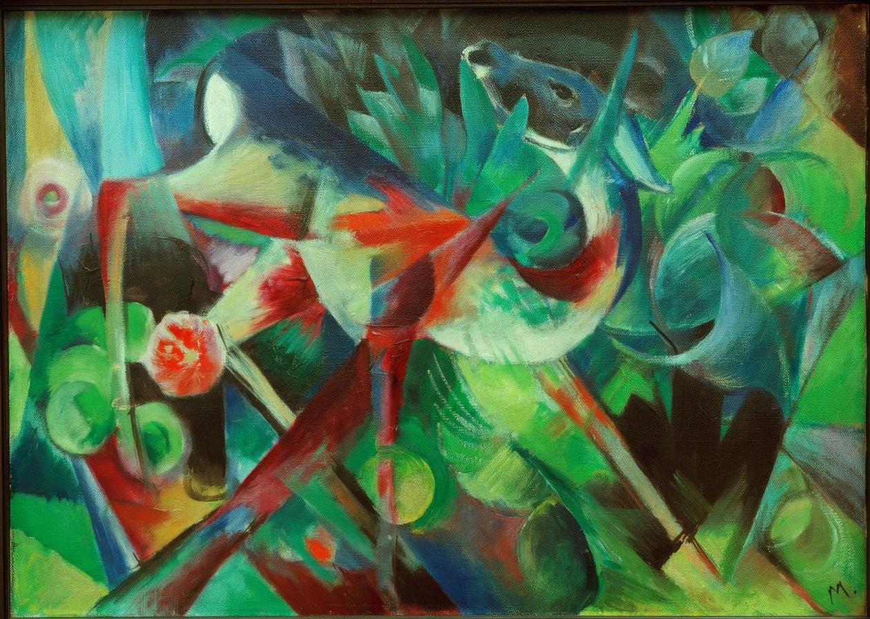 Szarvas a virágoskertben alkotó: Franz Marc