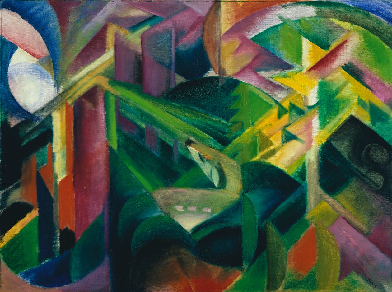 Szarvas a kolostor kertjében alkotó: Franz Marc