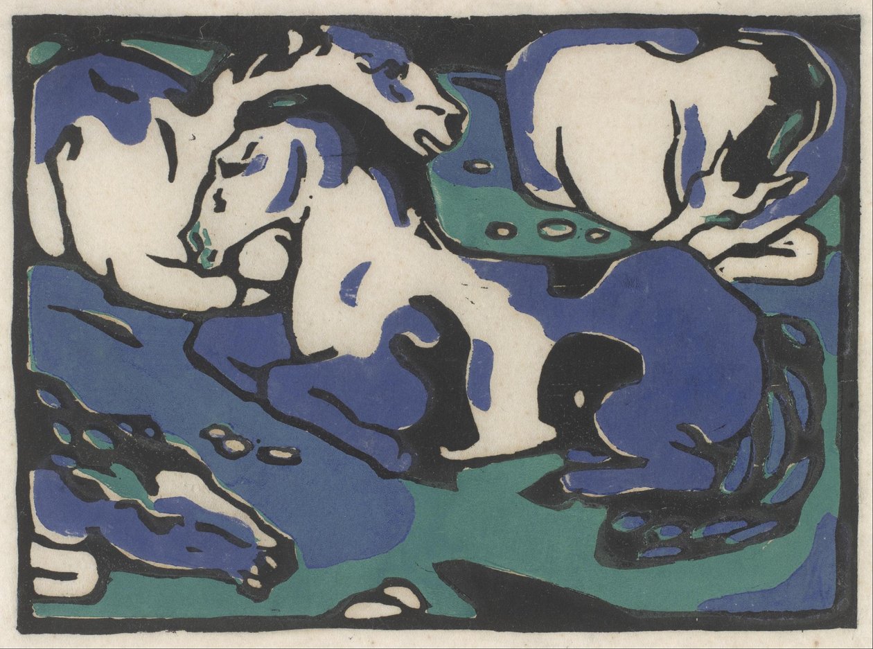 Pihenő lovak alkotó: Franz Marc