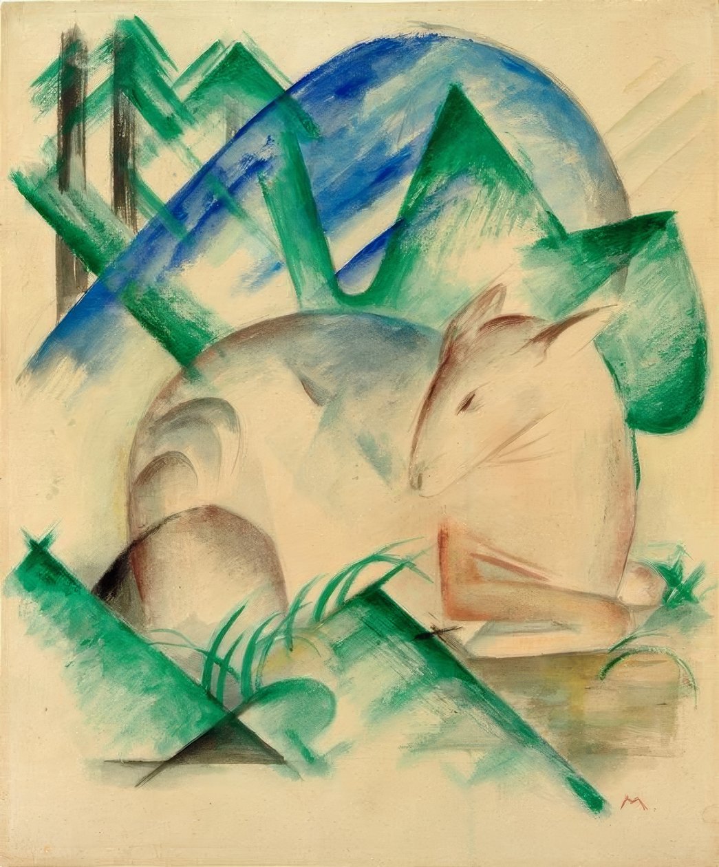 Gímszarvas (alvó szarvas) alkotó: Franz Marc