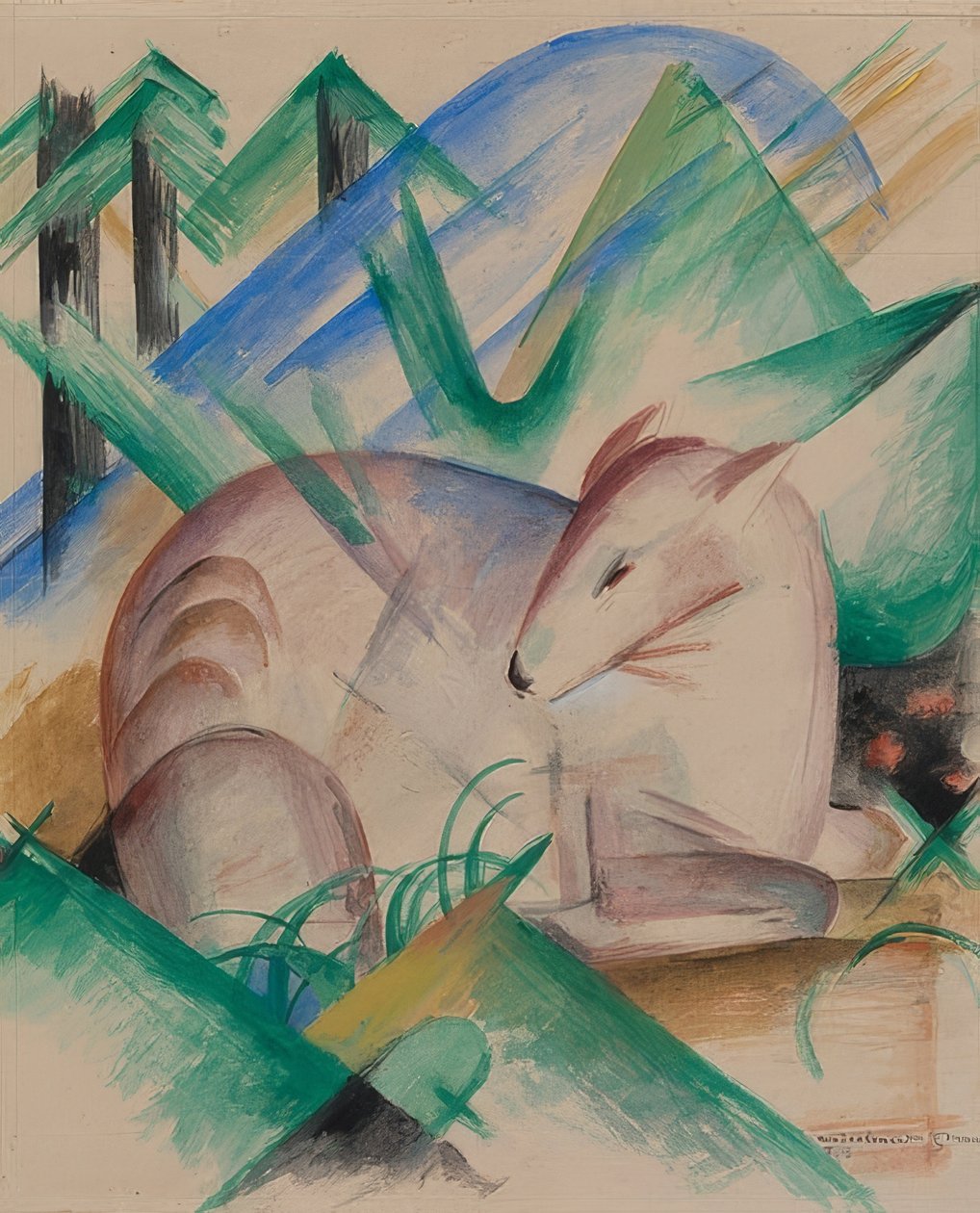 Piros Szarvas. 1913 alkotó: Franz Marc