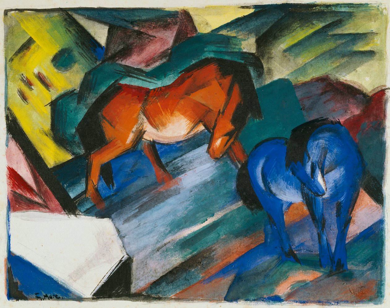 Vörös és kék ló alkotó: Franz Marc
