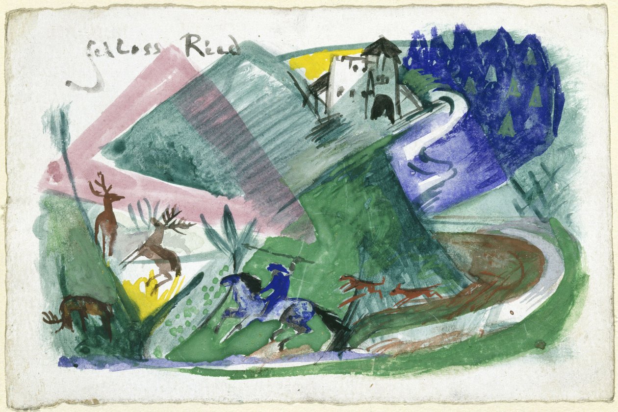 Ried kastély (képeslap Else Lasker-Schülernek) alkotó: Franz Marc