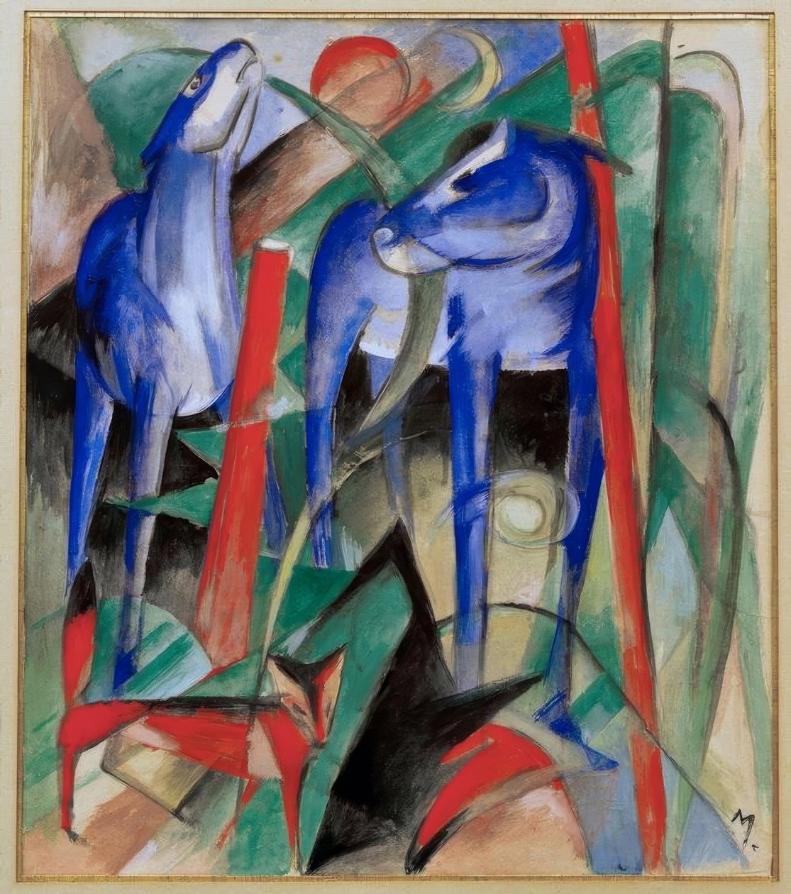 A lovak teremtése (Három mesés állat) alkotó: Franz Marc