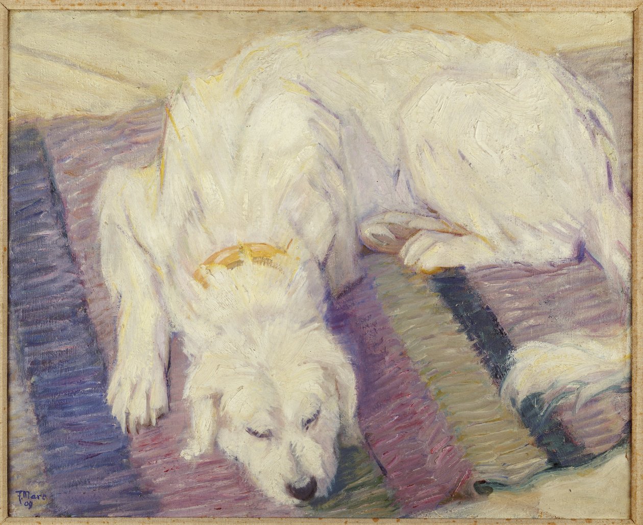 Alvó kutya, 1909 alkotó: Franz Marc