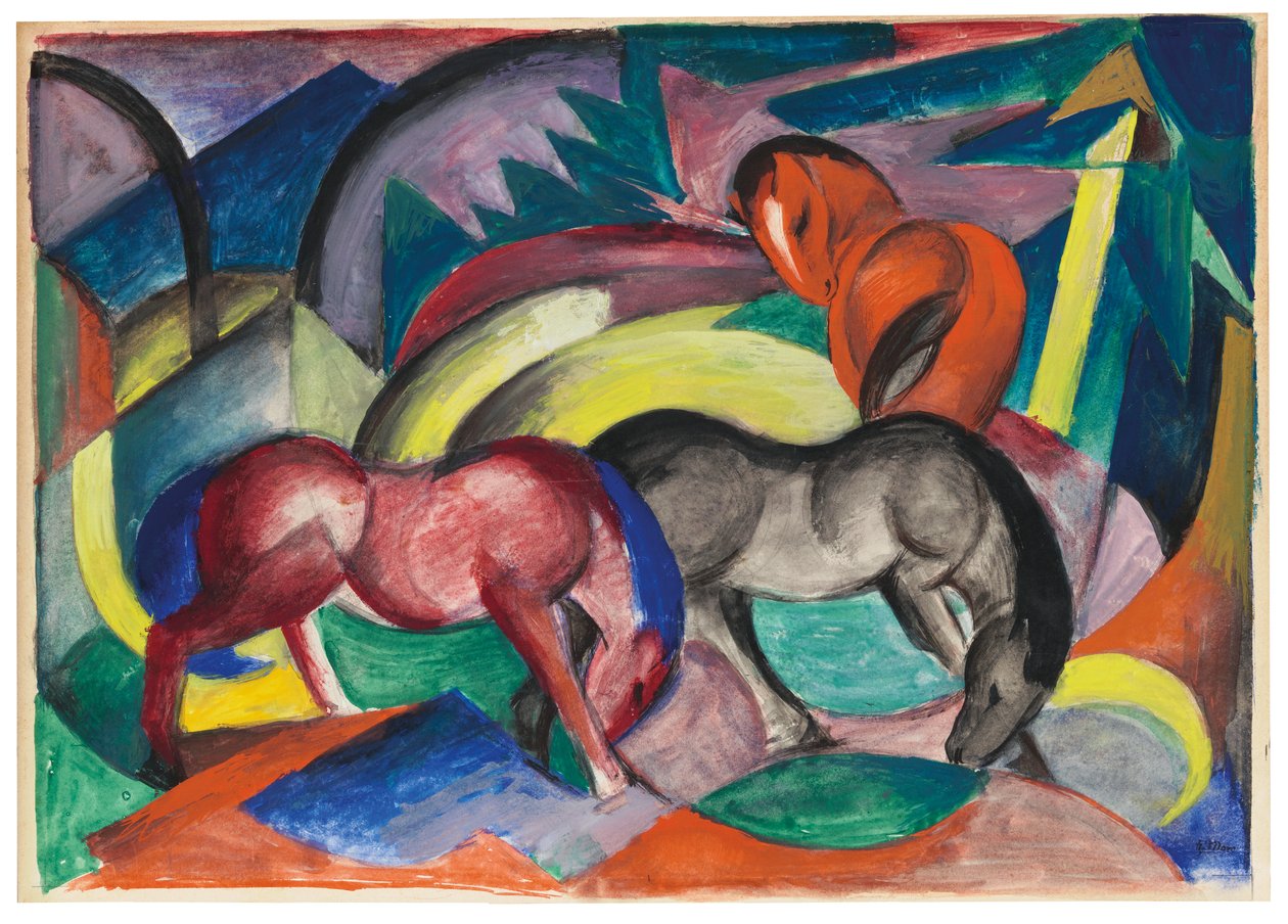 Három ló, 1912 alkotó: Franz Marc