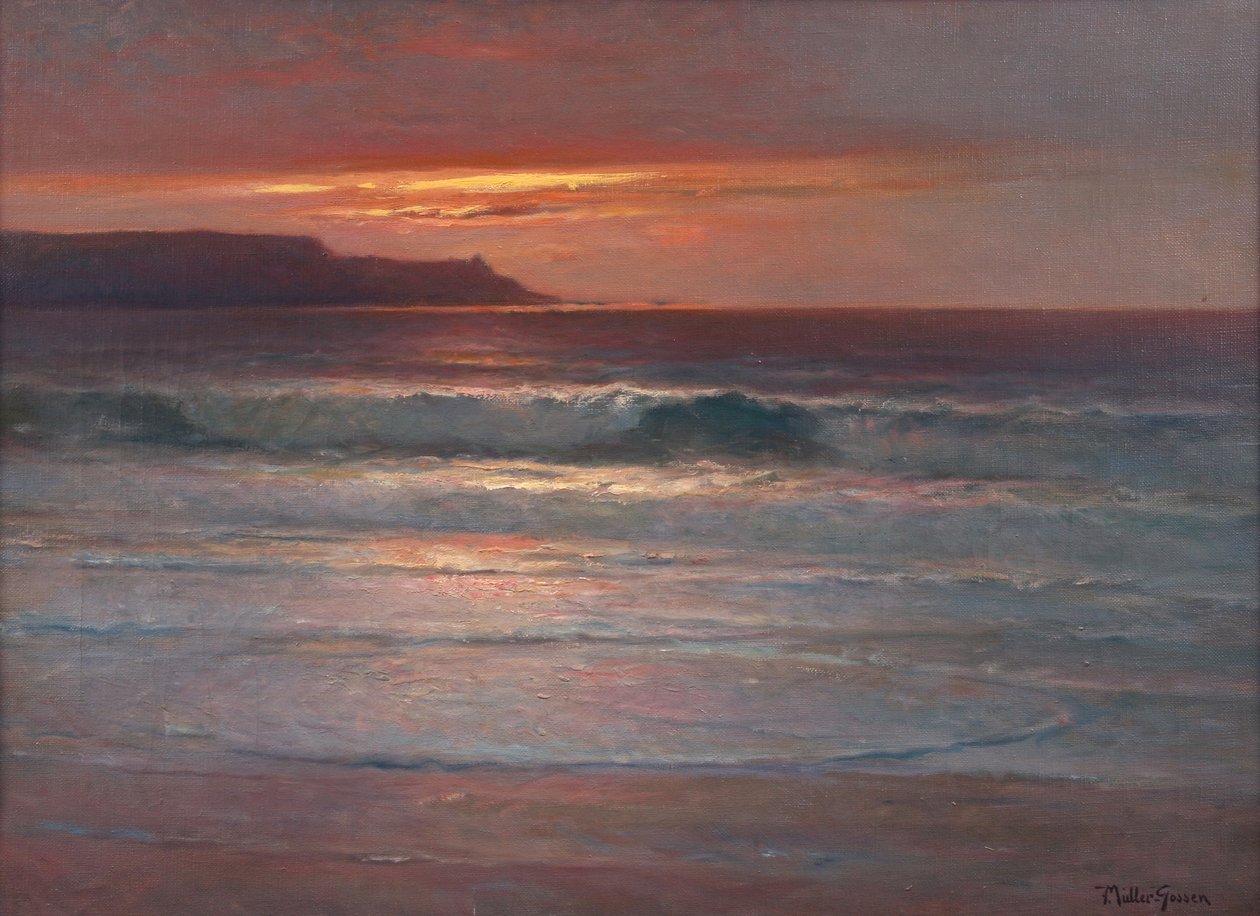 A nyár utolsó sugarai a szörfözésen, 1890-1900 körül (olaj, vászon) alkotó: Franz Muller Gossen