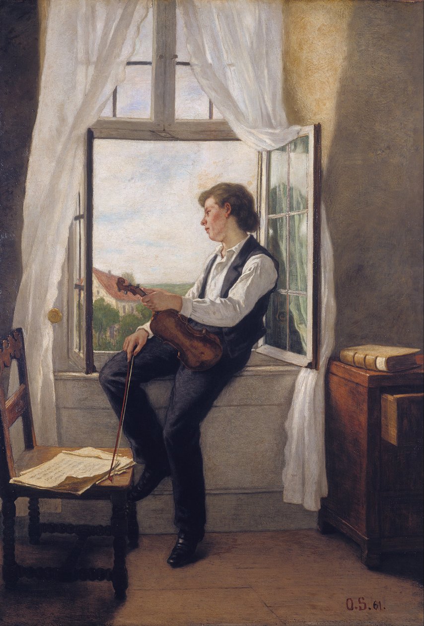 A hegedűs az ablakban alkotó: Franz Otto Scholderer