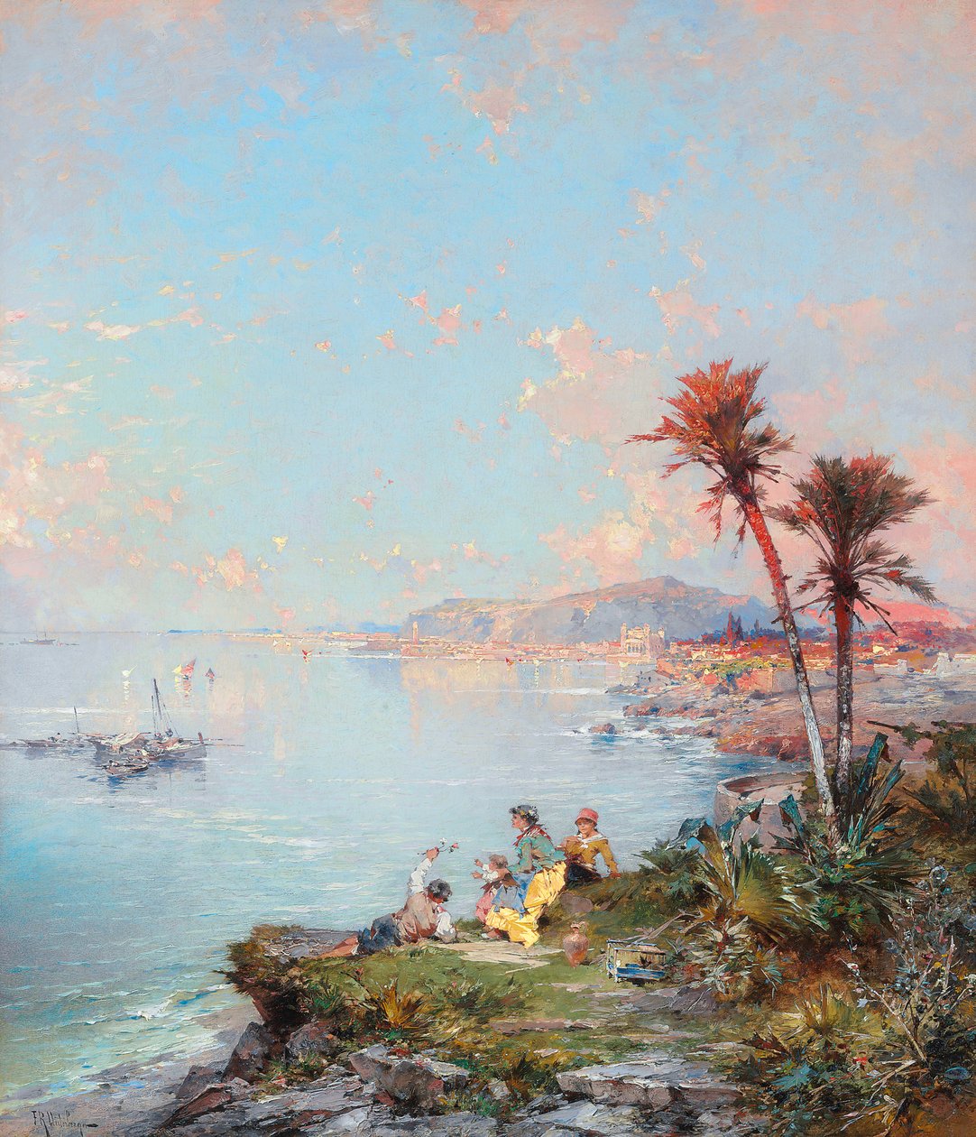 Kilátás Monacóra alkotó: Franz Richard Unterberger