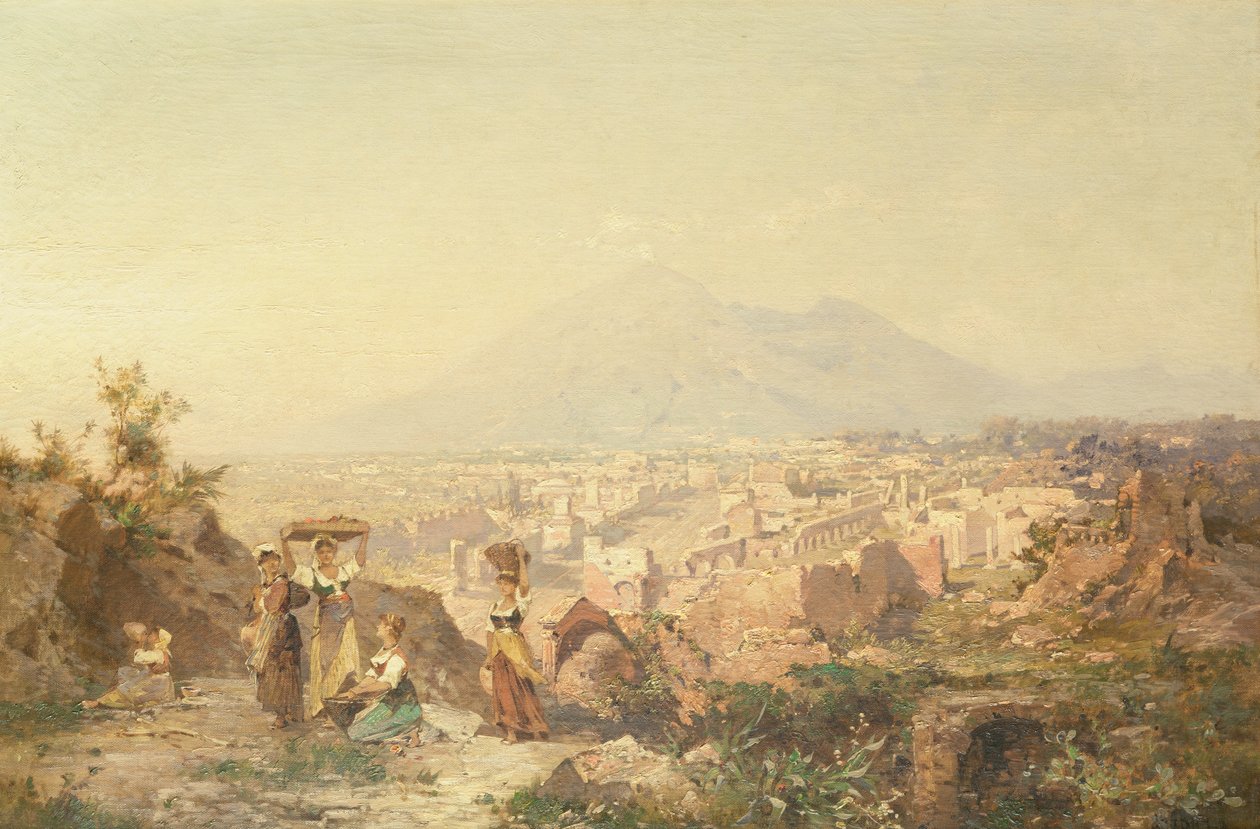 Kilátás Pompejire alkotó: Franz Richard Unterberger