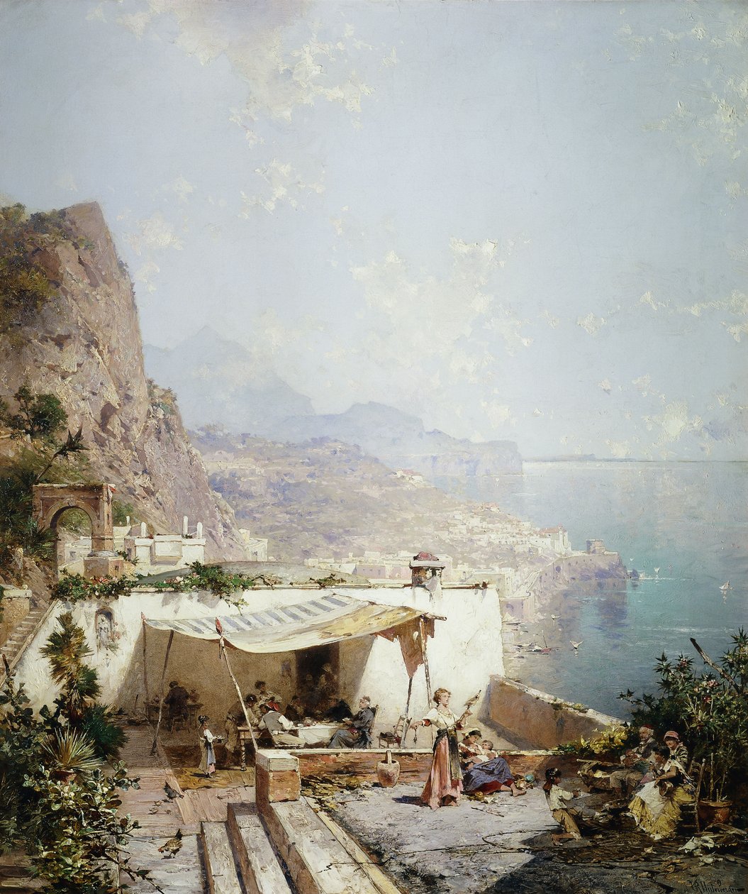 Amalfi – Salernói-öböl; Amalfi - Salerne-öböl, alkotó: Franz Richard Unterberger