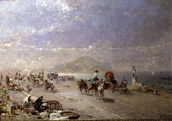Tengerparti út a Palermói-öbölnél, Olaszország alkotó: Franz Richard Unterberger