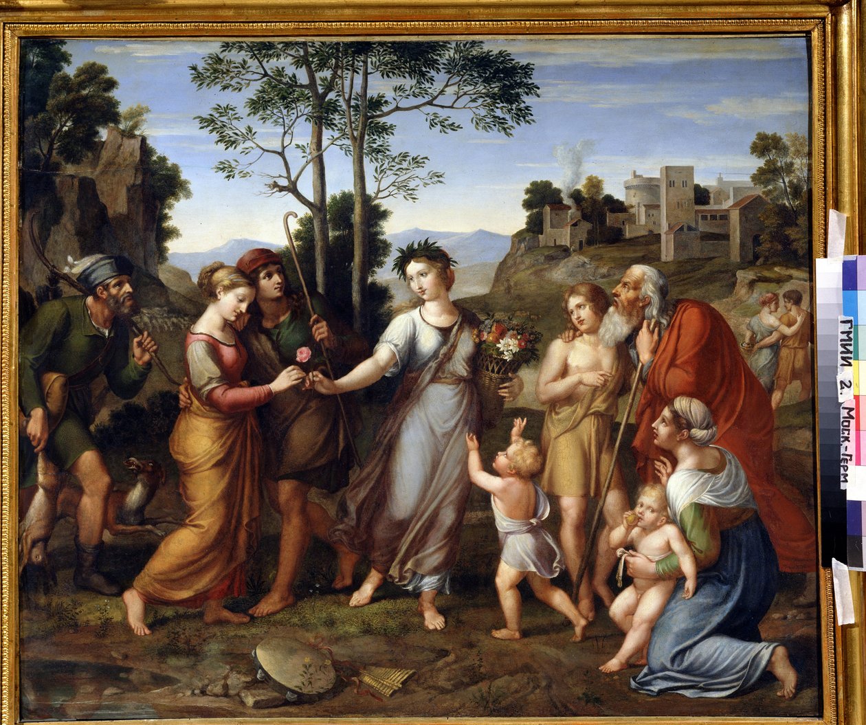 A lány külföldről. A lány a külföldi részekből. (Friedrich) Franz Riepenhausen (1786-1831) festménye. Német művészet, romantikus stílus. Olajfestmény. Puskin Múzeum, Moszkva. alkotó: Franz Riepenhausen
