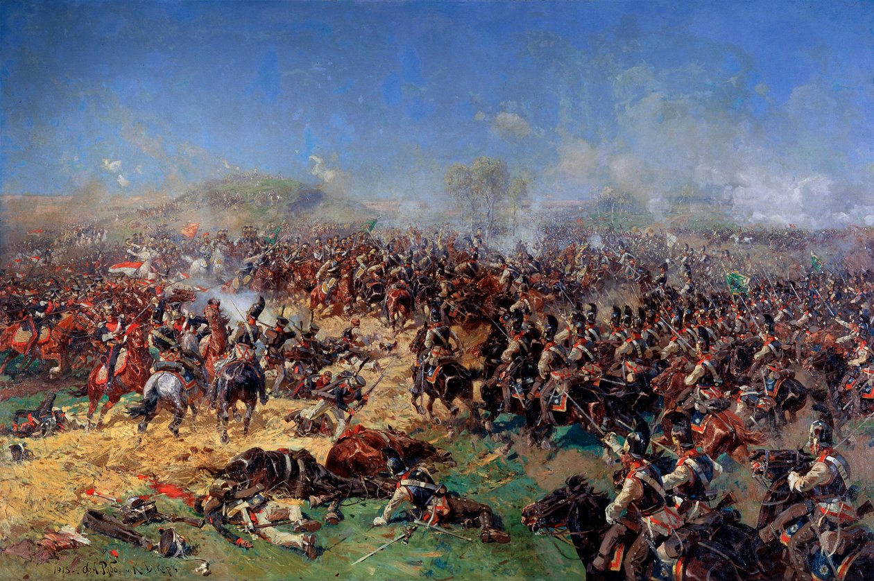 A borodinói csata 1812. augusztus 26-án. Harmadik francia támadás, 1913. alkotó: Franz Roubaud