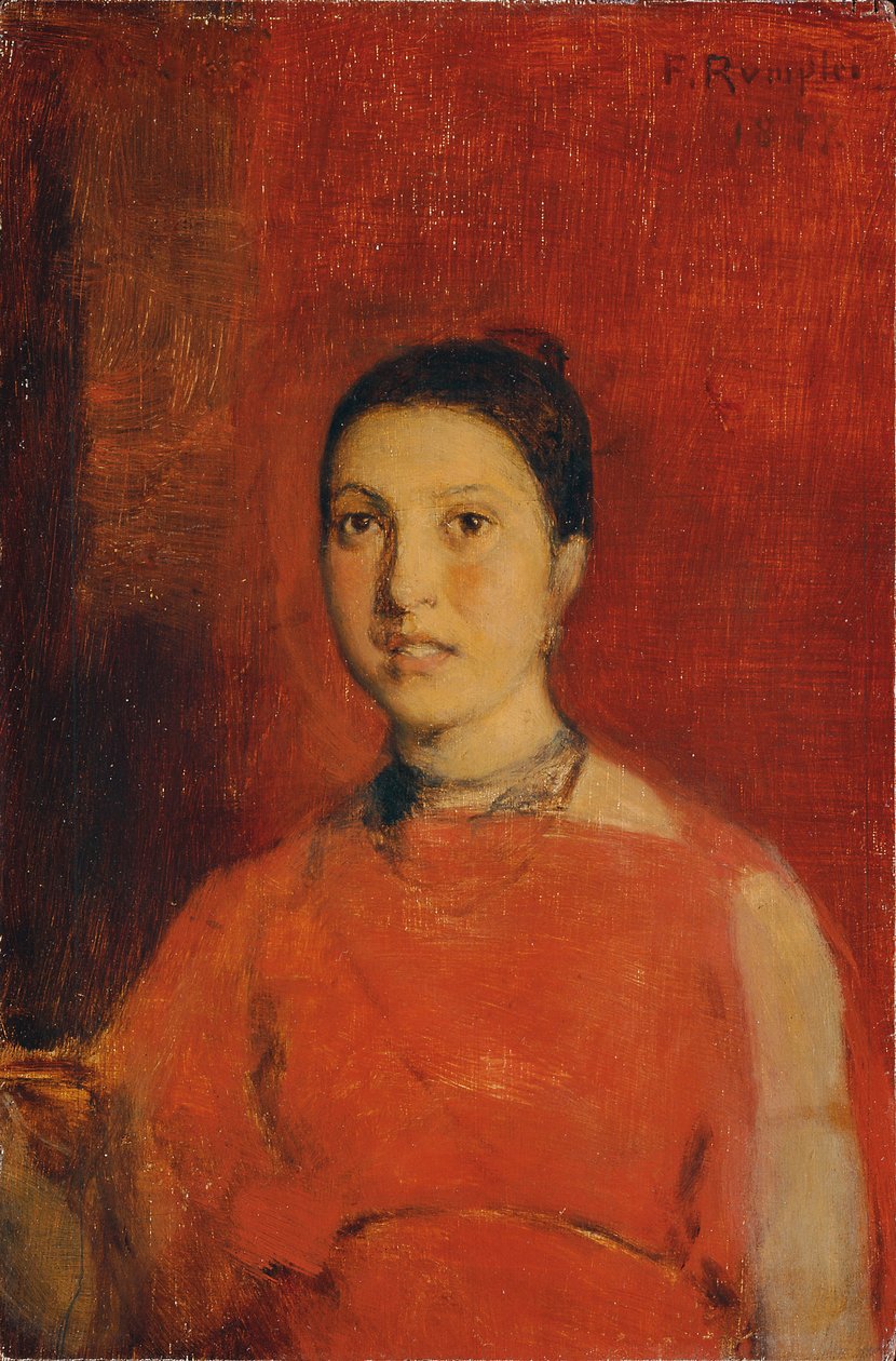 piros ruhás lány alkotó: Franz Rumpler