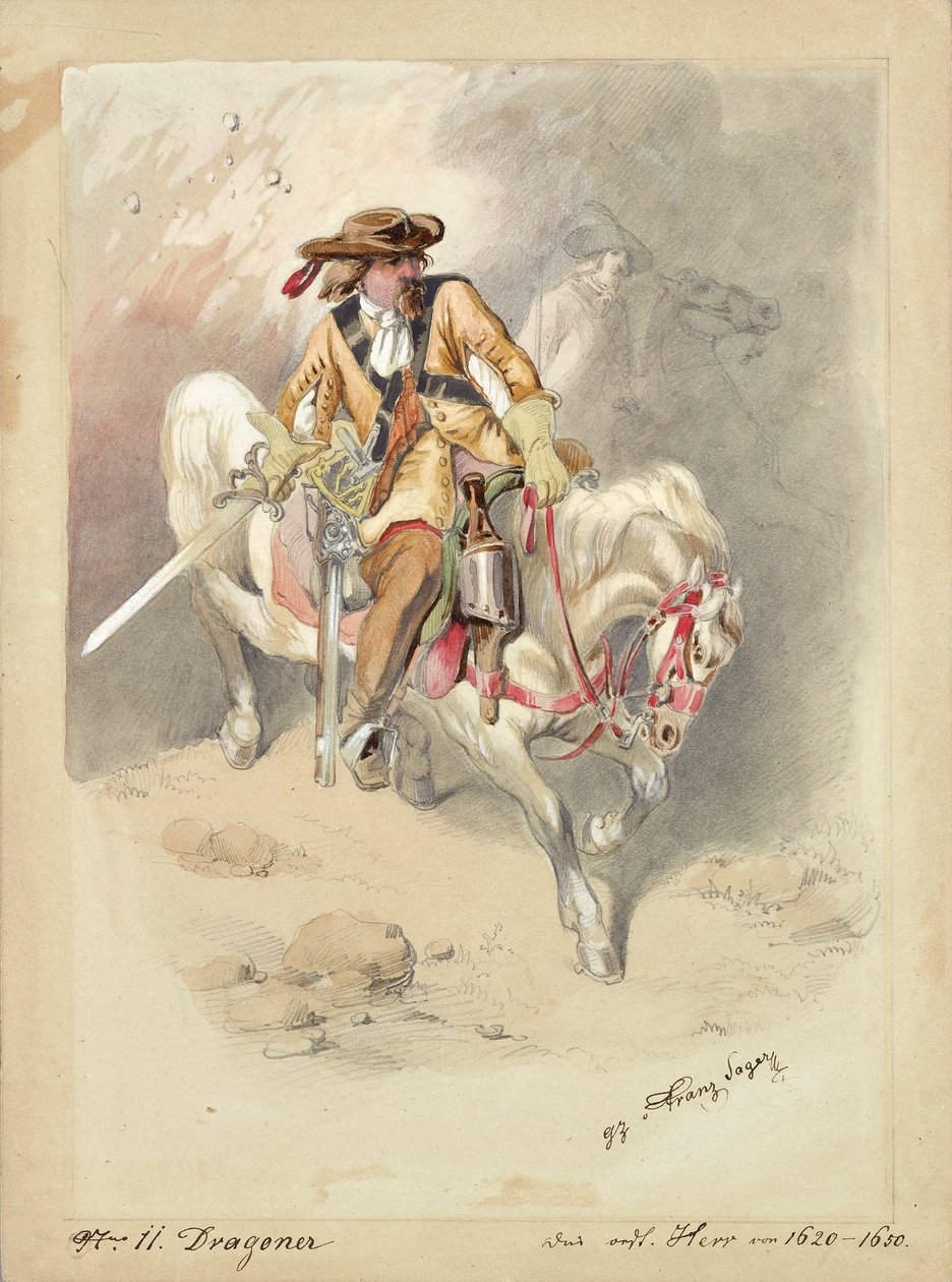Dragoonok fehér lovakon alkotó: Franz Sager