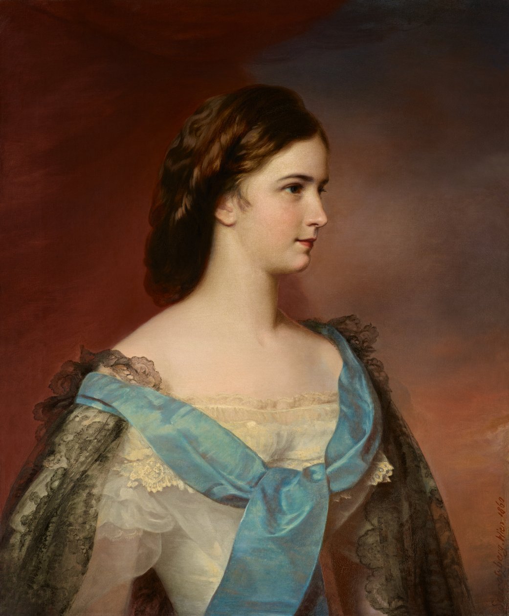 Német: Erzsébet osztrák császárné portréja (1837-1898) Erzsébet osztrák császárné portréja (1837-1898) alkotó: Franz Schrotzberg