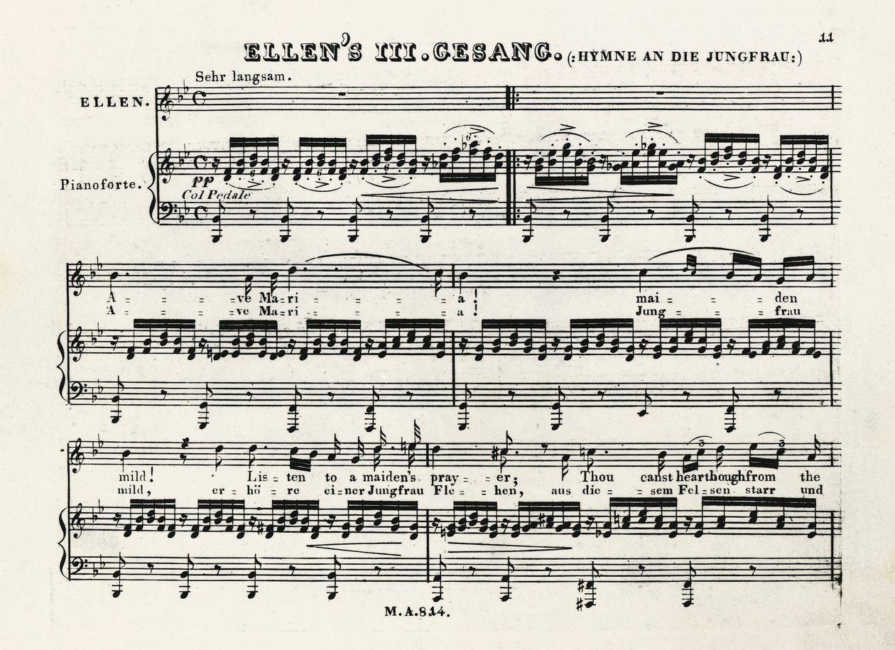 Franz Schubert (1797-1828) Ave Maria kezdeti feljegyzései alkotó: Franz Schubert