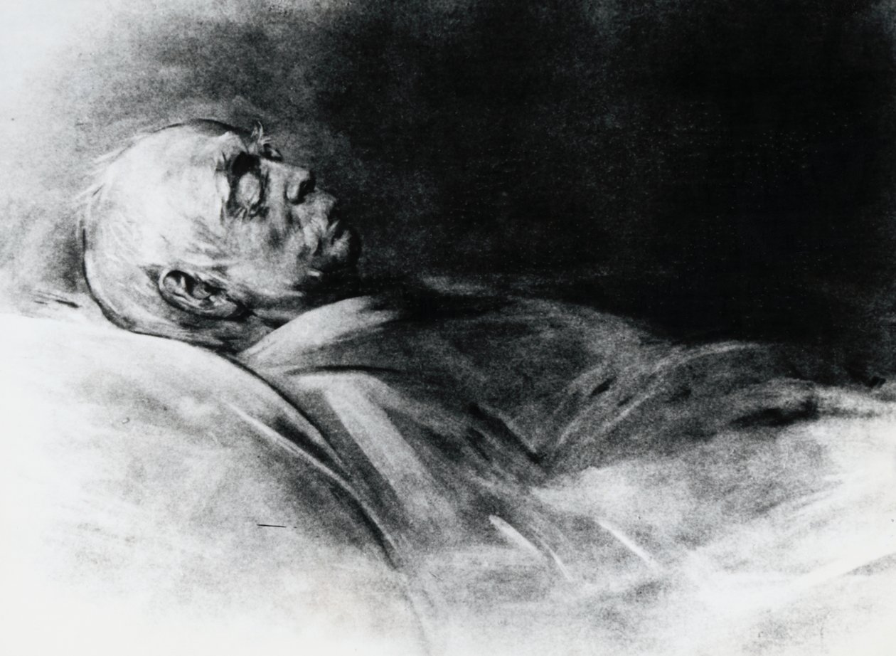 Otto von Bismarck (1815-1898) a halálos ágyán alkotó: Franz Seraph von Lenbach