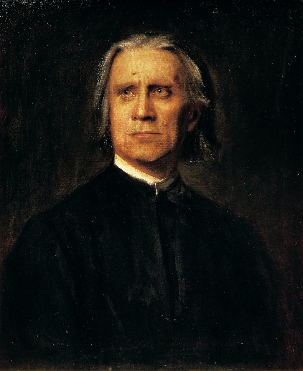 Liszt Ferenc magyar zeneszerző és zongoraművész portréja (Doborjan alkotó: Franz Seraph von Lenbach
