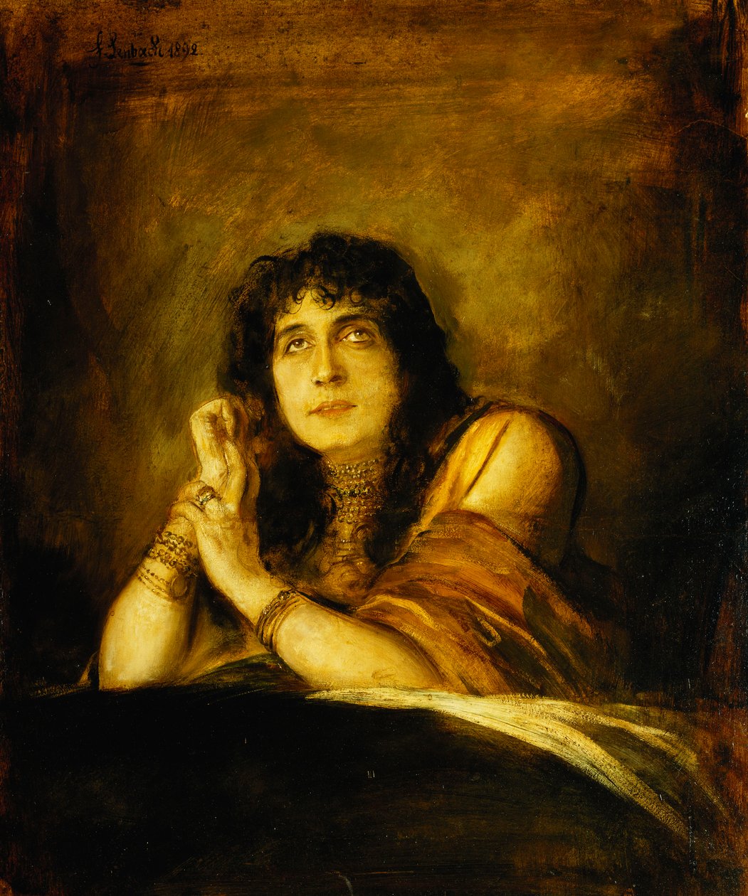 Sarah Bernhardt portréja Lady Macbeth szerepében, 1892 alkotó: Franz Seraph von Lenbach