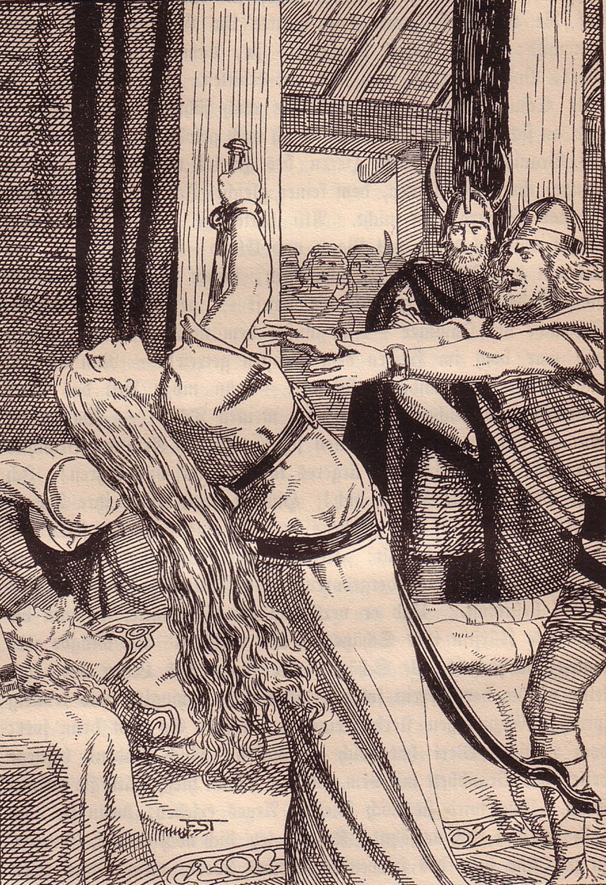Illusztráció az Edda: Germán istenek és hősök című könyvéhez, Hans von Wolzogen alkotó: Franz Stassen
