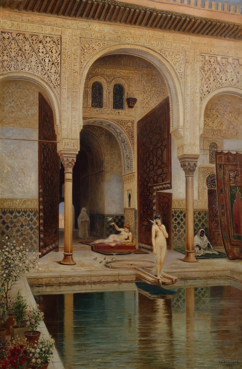Az Alhambra Palace Patio Grenadában alkotó: Franz Wilhelm Odelmark