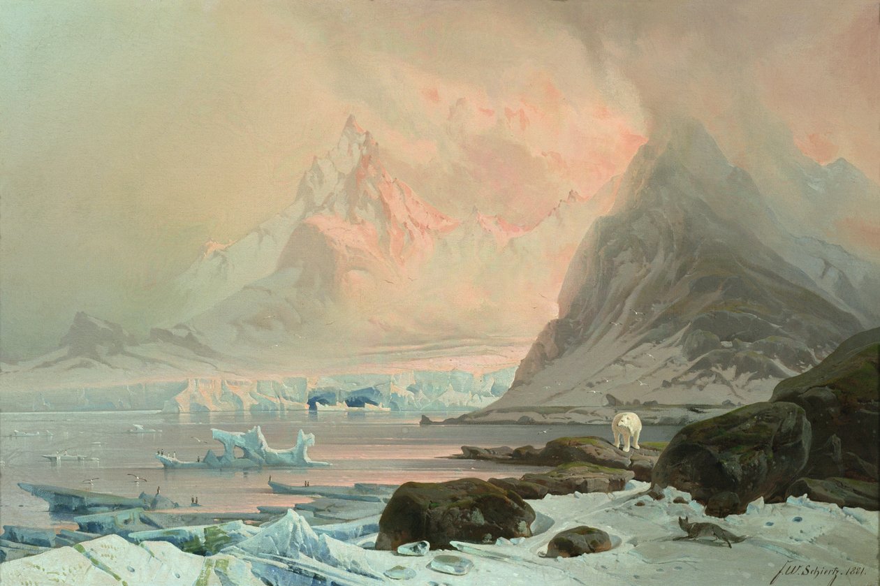 Nyári éjszaka, Spitzbergák alkotó: Franz Wilhelm Schiertz
