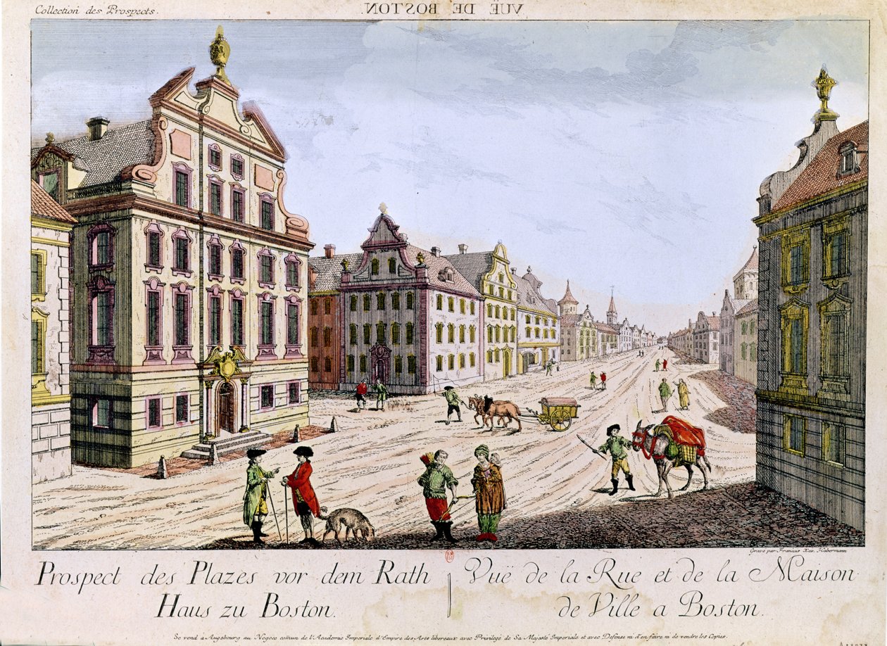 Kilátás a városházára, Boston alkotó: Franz Xaver Habermann
