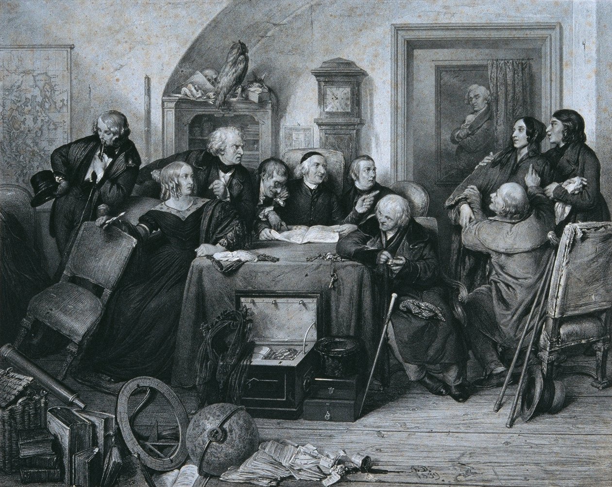A végrendelet megnyitása alkotó: Franz Xaver Stöber