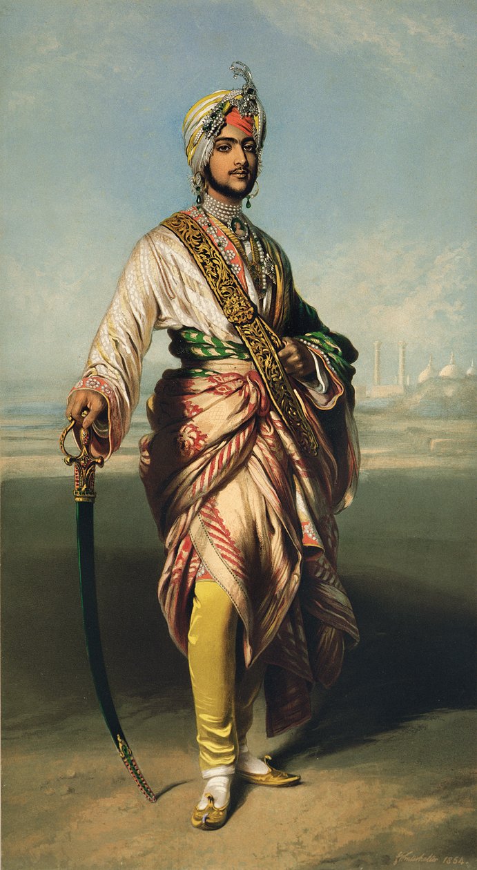 Duleep Singh, Lahore-i maharadzsa (1838-93), 1854 litografálta R.J. Lane (litográfia) alkotó: Franz Xaver Winterhalter
