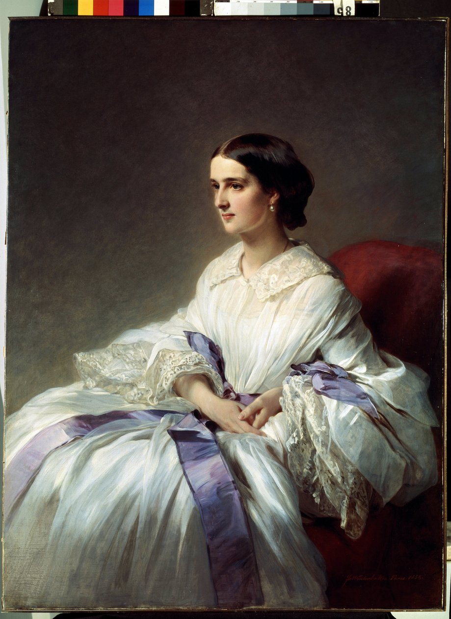 Olga Shuvalova grófnő portréja (Olga Shuvalova grófnő portréja). Franz Xavier Winterhalter (1805-1873) festménye. Olajfestmény alkotó: Franz Xaver Winterhalter