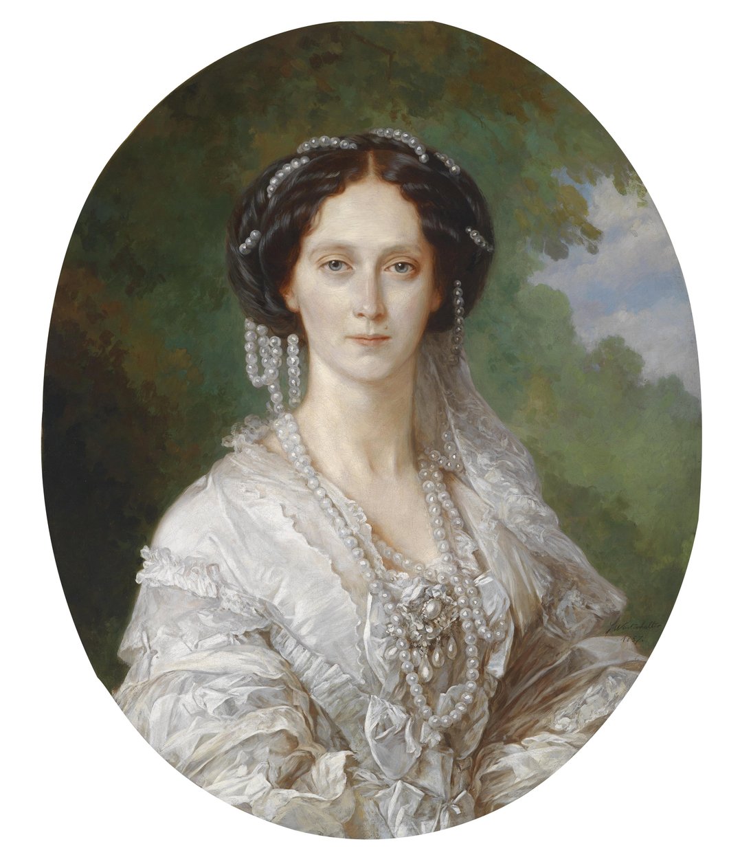 Mária Alekszandrovna orosz császárnő (1824-1880), szül. Mária hesseni és rajnai hercegnő (Maximilienne Wilhelmine Marie) portréja - Mária Alekszandrovna (1824-1880), Oroszország császárné portréja - Franz Xaver Winterhalter (1805-1873) festménye ) alkotó: Franz Xaver Winterhalter