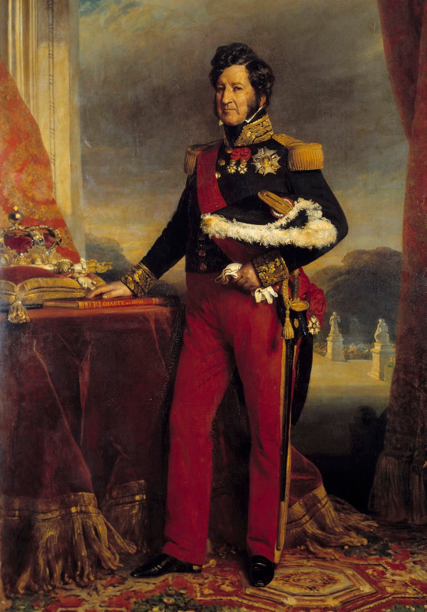 Portré en pied de Louis Philippe 1er (1773-1850), a francia király az 1830-as oklevélen Franz Xaver Winterhalter (1806-1873) festménye 1839 V. 2,6x1,9 m alkotó: Franz Xaver Winterhalter