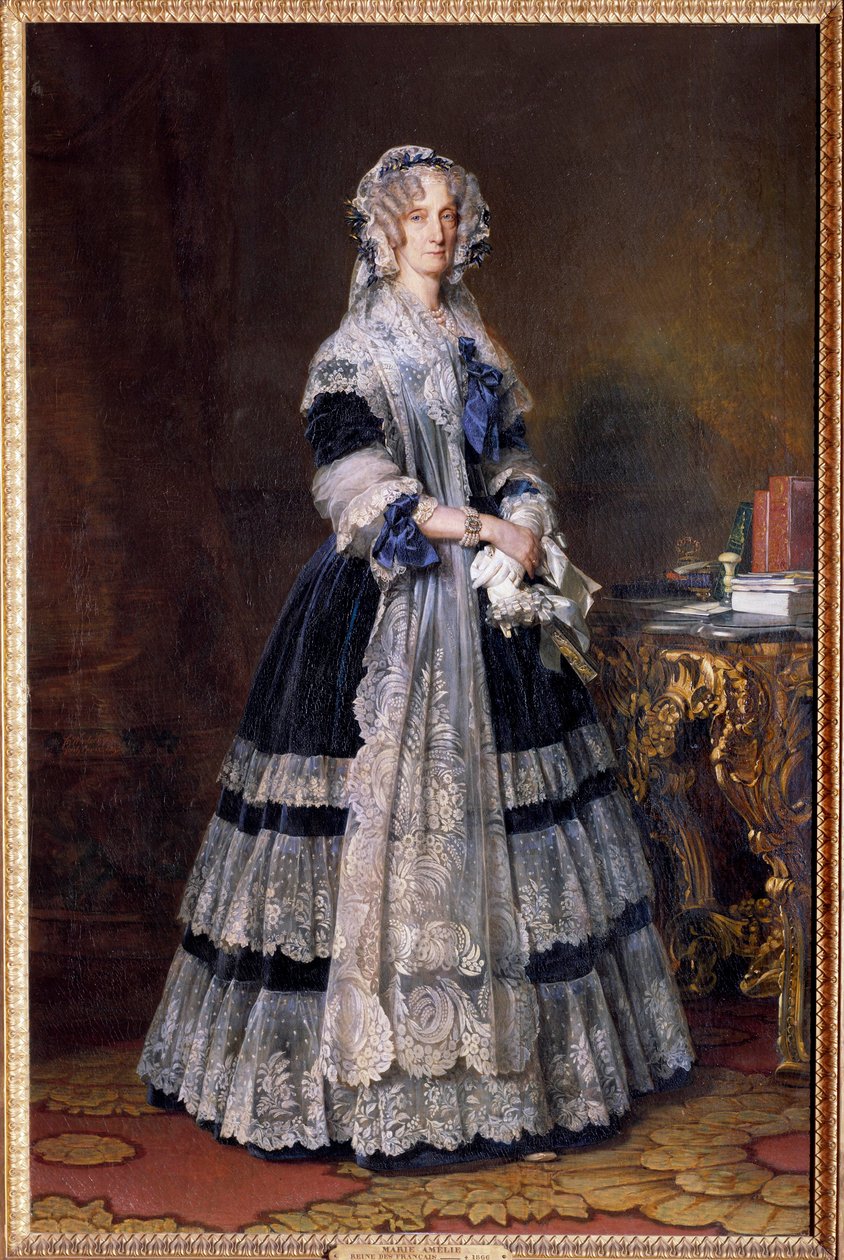 Marie Amelie de Bourbon, a franciák királynője (1782-1866) lábán álló portré. Winterhalter Xaver (1806-1873) festménye 1842. Dim. 2,15 x 1,40 m alkotó: Franz Xaver Winterhalter