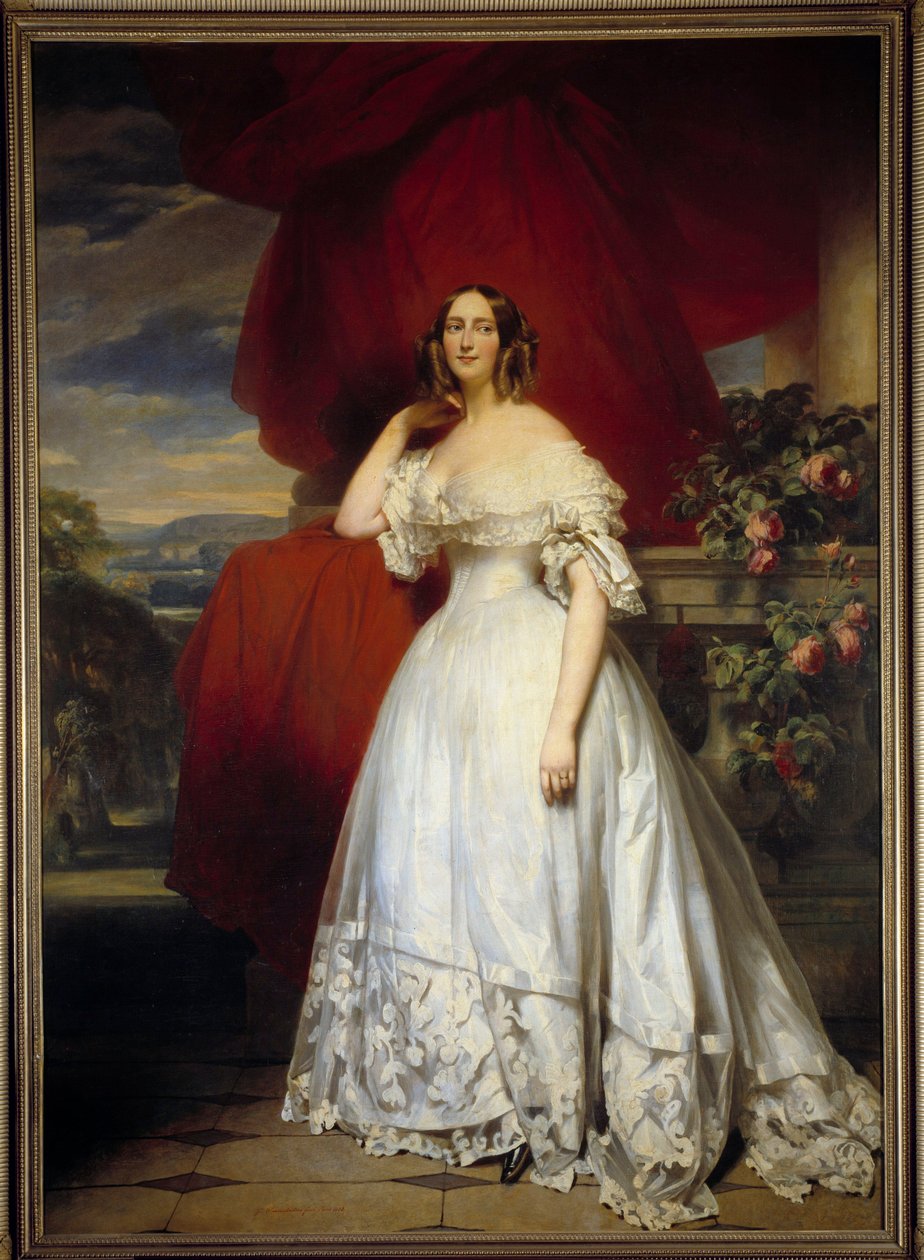Marechal Berthier nővérének portréja lábán Franz Xaver Winterhalter festménye (1806-1873) (Ec. All.) 1830 Boissy Saint Leger. Grosbois kastélya alkotó: Franz Xaver Winterhalter