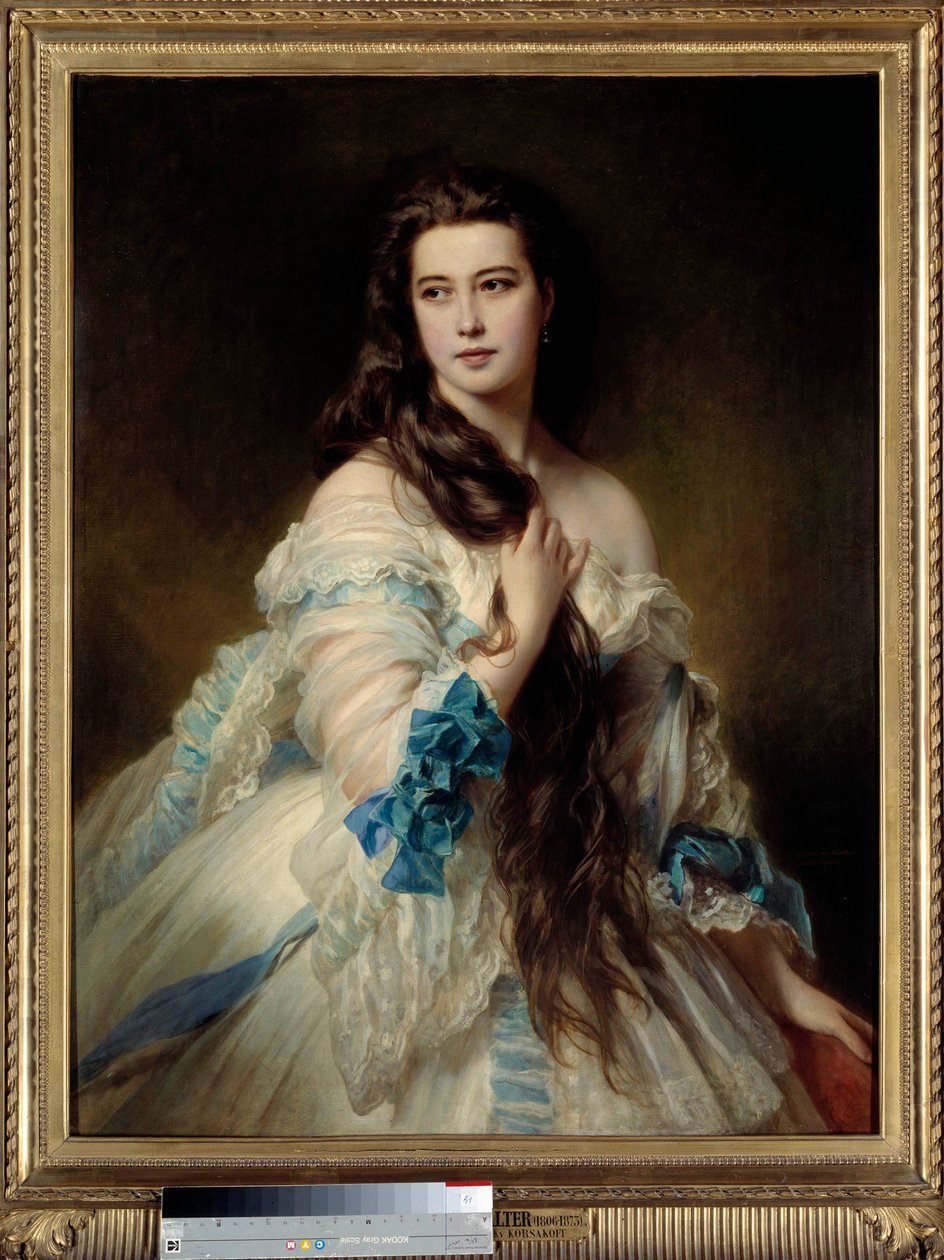 Rimszkij-Korszakov (1833-1878) Barbe asszony portréja. Franz Xaver Winterhalter (1806-1873) festménye 1864. Dim. 1,7x0,9 m. Párizs, Musee d