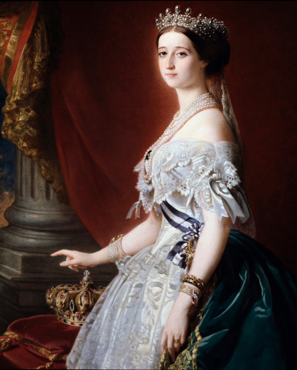 Eugenie francia impresszum portréja (Eugenia de Montijo alkotó: Franz Xaver Winterhalter