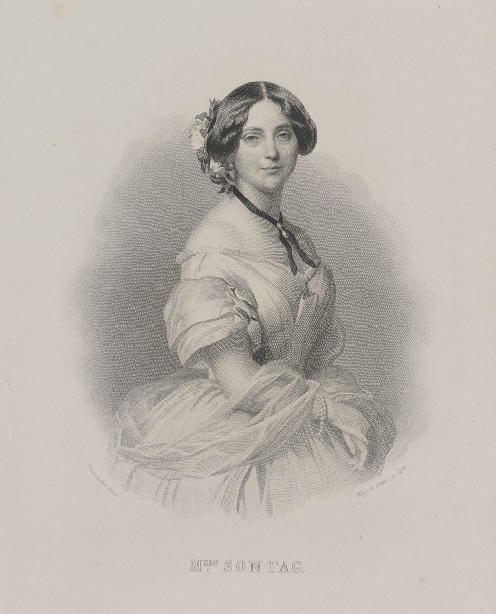 Henriette Sontag operaénekesnő portréja 1806-1854, c. 1850. alkotó: Franz Xaver Winterhalter