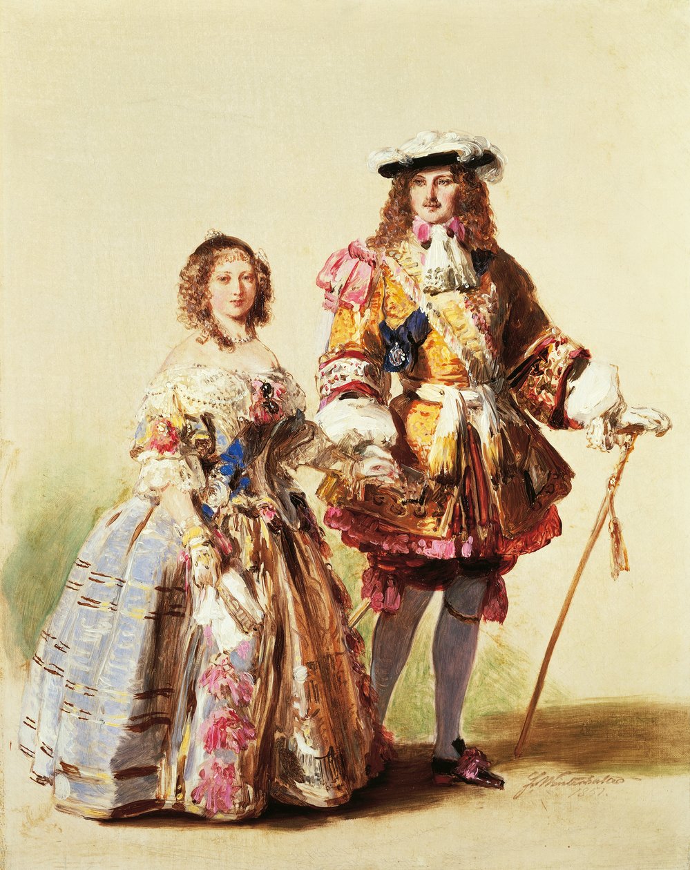 Viktória királynő és Albert herceg az 1851-es bál restaurációjának ruháit viselik, Franz Xaver Winterhalter (1805-1873) festménye alkotó: Franz Xaver Winterhalter