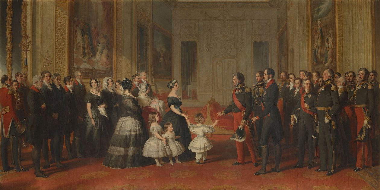 Lajos Fülöp francia király fogadása a windsori kastélyban, 1844. október 8. alkotó: Franz Xaver Winterhalter