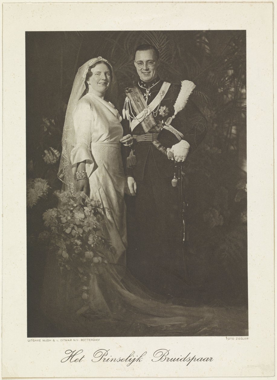 Juliana, Hollandia királynője és Bernhard van Lippe-Biesterfeld portréja alkotó: Franz Ziegler