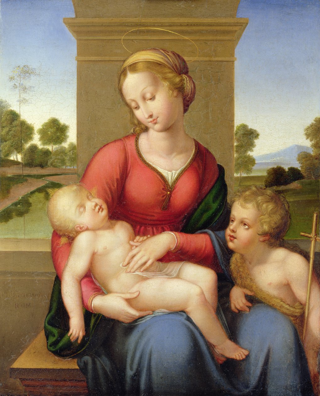 Madonna gyermekével és egy fiatal Keresztelő Jánossal alkotó: Franz and Johannes 1788 1860 Riepenhausen