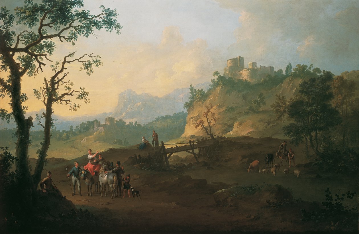 Olasz táj alkotó: Franz de Paula Ferg
