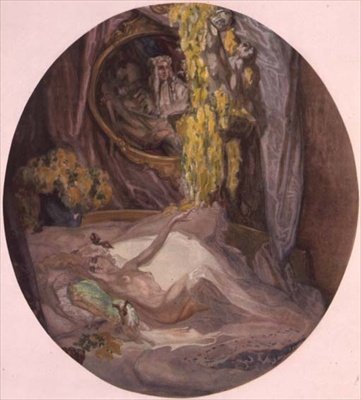 Nő az ágyon alkotó: Franz von Bayros (1866 1924)
