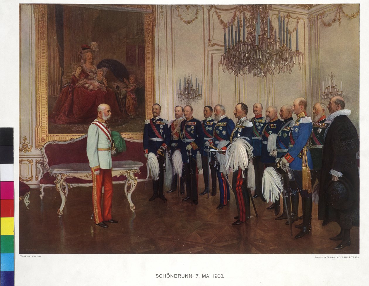 A német szövetségi herceg látogatása 1908. május 8-án a schönbrunni kastélyban alkotó: Franz von (after) Capot