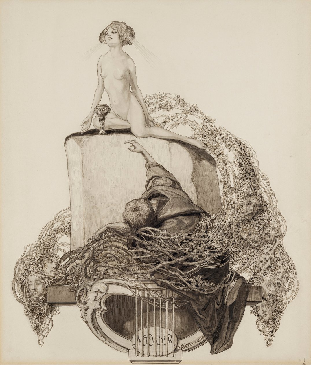 Ex Libris Walther és Amelia Fahrenhorst alkotó: Franz von Bayros