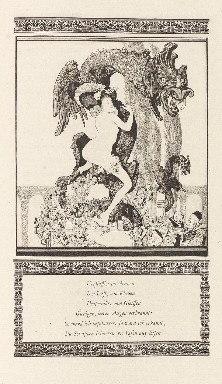 Illusztráció: Pao, Otto Julius Bierbaum: A gyönyörű lány, 1909-1910. alkotó: Franz von Bayros