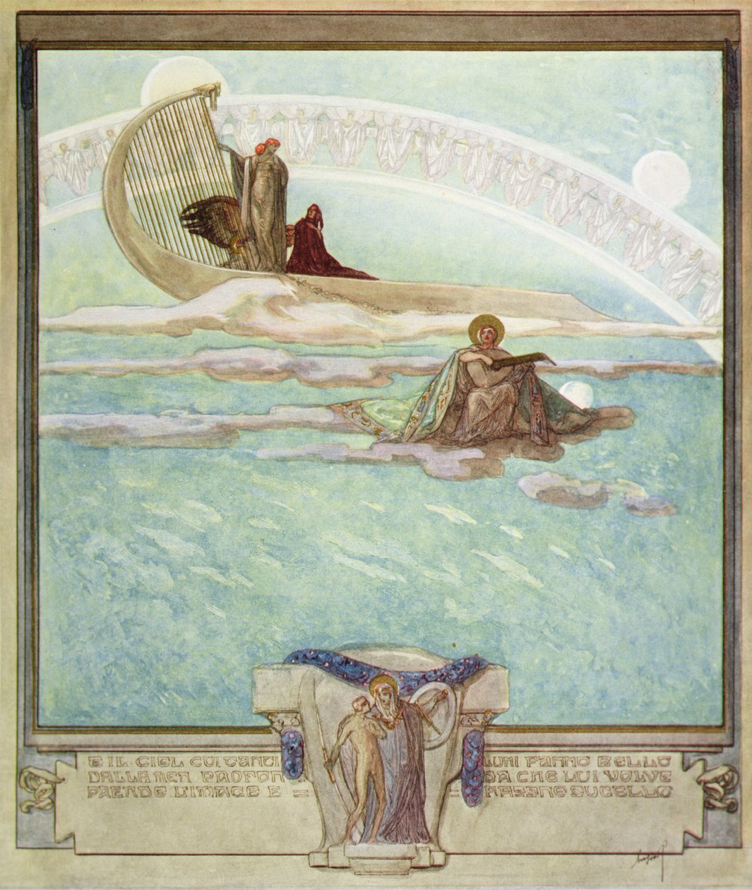 Illusztráció Dante Isteni színjátékából, Paradiso, II. ének, 1921 (wc papíron) alkotó: Franz von Bayros